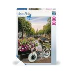 Amsterdam Temalı 1000 Parça Puzzle - Bisiklet Ve Çiçekler
