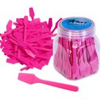 AMT 110 ADET Kozmetik Spatula, 6,3 cm Tek Kullanımlık Makyaj Plastik Spatula, Yüz Kremi Maske Kepçesi, Karıştırma ve Örnekleme için Cilt Bakımı Plastik Kaşık (110 ADET)