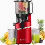 Amzchef Meyve Sıkacağı 250W, Otomatik & Üçlü Filtre, Posa Ayrıştırma - Kırmızı
