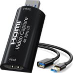 AMZHRLY 4K HDMI - USB 3.0 Video Yakalama Kartı 1080P 60FPS Kamera Bağlantı Kartı Oyun Yakalama Kartı Adaptörü Ekran Kayıt Yakalama Cihazı Akış, Oyun, Video Konferans, Öğretim, Canlı Yayın için