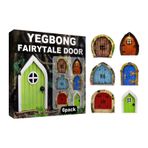 AMZLORD Ahşap Peri Gnome Kapı Bahçe Süslemeleri Minyatür Peri Gnome Kapı Sanat Heykel Fairys Cüce Ağacı Kapı Kitleri