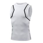 AMZSPORT 111009 Kolsuz Beyaz Erkek Spor T-shirt