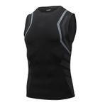 AMZSPORT 111009 Kolsuz Siyah Erkek Spor T-shirt