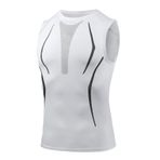 AMZSPORT 111011 Kolsuz Beyaz Erkek Spor T-shirt