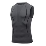 AMZSPORT 111011 Kolsuz Gri Erkek Spor T-shirt