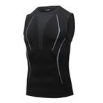 AMZSPORT 111011 Kolsuz Siyah Erkek Spor T-shirt