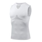AMZSPORT 111012 Kolsuz Beyaz Erkek Spor T-shirt