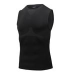 AMZSPORT 111012 Kolsuz Siyah Erkek Spor T-shirt