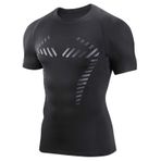 AMZSPORT 112003 Kısa Kollu Siyah Erkek Spor T-shirt