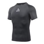AMZSPORT 112008 Kısa Kollu Gri Erkek Spor T-shirt