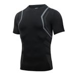 AMZSPORT 112009 Kısa Kollu Siyah Erkek Spor T-shirt