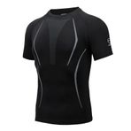 AMZSPORT 112011 Kısa Kollu Siyah Erkek Spor T-shirt