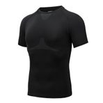 AMZSPORT 112012 Kısa Kollu Siyah Erkek Spor T-shirt