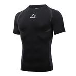AMZSPORT 112018 Kısa Kollu Siyah Erkek Spor T-shirt