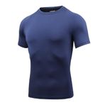 AMZSPORT 112025 Kısa Kollu Mavi Erkek Spor T-shirt