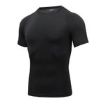 AMZSPORT 112025 Kısa Kollu Siyah Erkek Spor T-shirt