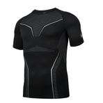 AMZSPORT 112026 Kısa Kollu Siyah Erkek Spor T-shirt