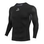 AMZSPORT 113001 Uzun Kollu Siyah Erkek Spor T-shirt