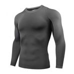 AMZSPORT 113006 Uzun Kollu Gri Erkek Spor T-shirt