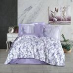 Anabel Amatis - Çift Kişilik Poplin Kapitone Nevresim Takımı - Mor - 200 x 220 cm