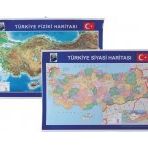 Anadolu 70x100 cm Fiziki Siyasi Türkiye Haritası