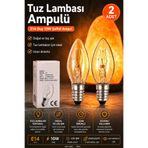 ANADOLU HASAT 2 Adet -Tuz Lambasi Ampulü E14 Gece Lambasi Ampulü şeffaf ampul