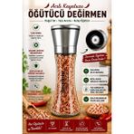 Anadolu Hasat Acılı Kaya Tuzu- Metal Seramik Tuz ve Baharat Öğütücü Değirmen- Tuz Değirmeni -235GR - Şeffaf - 235 ml