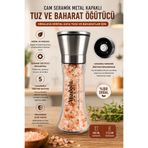 ANADOLU HASAT Metal Başlıklı Seramik Himalaya Kaya Tuzu Değirmen Öğütücü 200gr