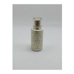 ANADOLU PARFÜM | Boş Dekoratif Cam Parfüm Şişesi, Gri-Altın Desenli, Kristal Kapaklı, Silindirik Tasarım 50ml