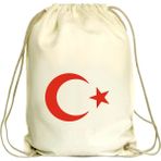 Anadolu Promosyon Bayrak Desenli Ham Bez Büzgülü Çanta