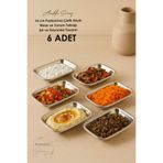 Anadolu Saray 14 cm Paslanmaz Çelik Kayık Meze ve Sunum Tabağı – Şık ve Dayanıklı Tasarım - 6 ADET