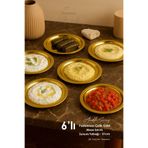 Anadolu Saray 6 ADET Paslanmaz Çelik 21cm Gold Meze Servis ve Sunum Tabağı Şık Sunum Tasarım