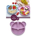 Anadolu Saray Çarşısı Ayıcık Şekilli Mama Ve Yemek Tabağı | Çocuk Yemek Tabağı | Figürlü Çocuk Tabağı - Pembe Renk 20cm