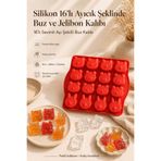 Anadolu Saray Silikon 16’lı Ayıcık Şekilli Buz ve Jelibon Kalıbı, Sevimli Ayı Çikolata Kalıbı