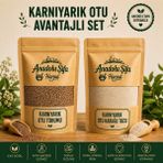 Anadolu Şifa Harput Karnıyarık Otu Kabuğu Tozu & Karnıyarık Otu Tohumu (Psyllium Husk Powder & Psyllium Seed) 100 gr X2 Doğal Ürün