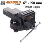 Anadolu Strong Dönerli Taban Dövme Çelik Büyük Boy 150 mm 6" 360" Sabit Tezgah Masa Mengenesi