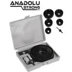 Anadolustrong 8 Parça Büyük Boy Panç Seti Ahşap Buat Kartonpiyer Alçıpan Delik Açma Oyuk Açma
