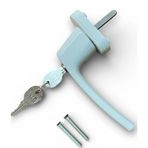 Anahtarlı Kilitli PVC Pencere Kapı Kolu, Alüminyum, Beyaz, Tekli