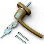 Anahtarlı Kilitli PVC Pencere Kapı Kolu, Alüminyum, Kahverengi, Tekli, Anahtarlı Kilit Sistemi