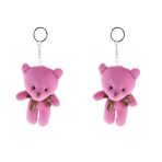 Anahtarlık pelüş Ayıcık Anahtarlık İkili Set Fuşya 12 Cm