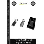 #Anahtarlık Şık Tasarım Dayanıklı Paslanmaz Çelik Lazer Baskı Kaliteli Lüks Metal Anahtarlık Siyah - 1 Adet