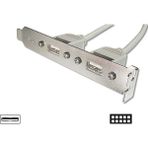 Anakarttaki USB 2.0 Portları (Internal) Slot Bracket'e (External) Taşıyan Kablo, 2 x USB A Dişi 2 x 5 pin IDC Dişi, 0.25 metre, AWG 28