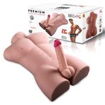 Anal Girişli 16 CM Titreşimli Yapay Penis Erkek Realistik Manken Yarım Vücut Dildo Gizli Paket