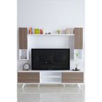 ANALİTİK MOBİLYA İstanbul Dolaplı Kapaklı Tv Ünitesi Beyaz Ceviz