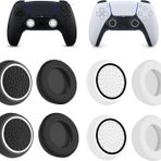 Analog Stick Cap Koruyucu Başlık, Silikon Thumb Grip | Thumb Stick Silikon Caps Grip Koruması Aksesuar Seti PS5 / PS4 / PS3 / Xbox Series S/X Switch Controller Kol için (4 adet) (Siyah-Beyaz)
