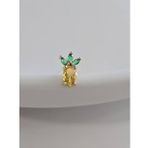 Ananas Model Kıkırdak Piercing Tragus Helix Silver Gümüş ve Altın Kaplama Gold Renk Küpe (Gold)