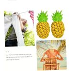 Ananas Şeklinde Boy Havlu Mandalı Klipsi, Plaj Havlusu Tutucu, Şezlong Battaniye Sabitleme Aksesuarı, Sarı Yeşil, 2'Li Set