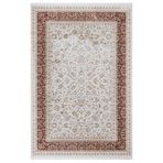 Anandpur Krem Çerçeveli Modern Geometrik Etnik Desenli Boho Makinada Yıkanabilir Hafif Hav Toz Vermez Leke Tutmaz Kaymaz Taban Dijital Makine Baskı Halı Oturma Odası Salon Yolluk Koridor Mutfak Halısı