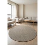 Anaska Home Modern Desenli Kahverengi Sisal Yumuşak Jüt Halı 160x160 cm Antialerjik Leke Tutmaz Salon Halısı, NK_LOOM4300-Y