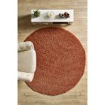Anaska Home Modern Desenli Salon Halısı Turuncu Halı Peluş Halı Yıkanabilir Post Halı Kaymaz Taban Halı Oval
